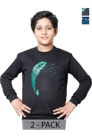 IndiWeaves Boys Pack Of 2 Printed Fleece Pullover Sweatshirt