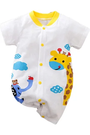 Stylecast Infants White Printed Cotton Rompers