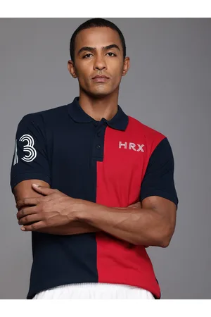 HRX Men Colourblocked Polo Collar T-shirt