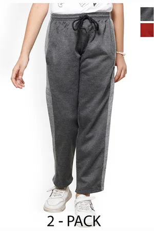 IndiWeaves Girls Pack Of 2 Fleece Track Pants
