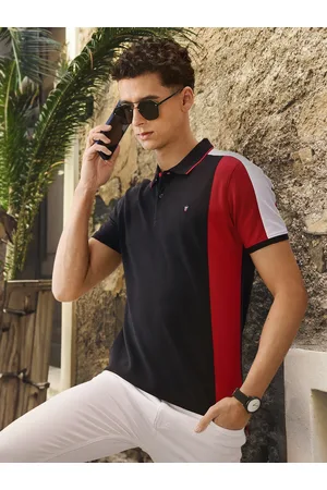 Louis Philippe Men Colourblocked Polo Collar T-shirt
