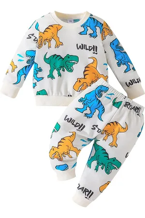 Stylecast Boys White & Green Graphic Printed T-shirt with Joggers