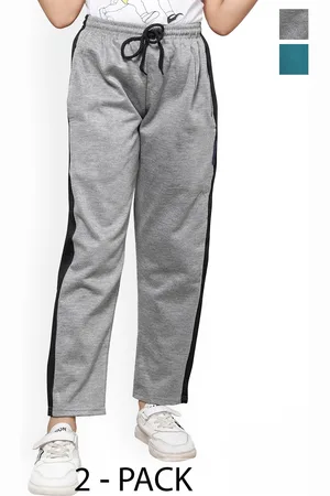 IndiWeaves Girls Pack Of 2 Side Patta Regular Fit Fleece Track Pants