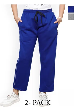 IndiWeaves Girls Pack Of 2 Piping Fleece Track Pants
