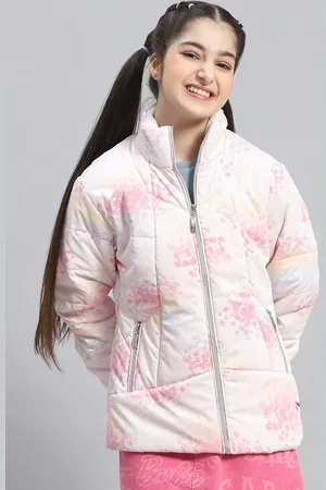 Monte Carlo Girls Floral Printed Mock Collar Lightweight Padded Jacket