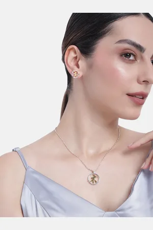 ESTELE Gold & Rhodium Plated Charm Pendant Set