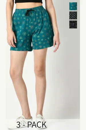 IndiWeaves Women Pack Of 3 Conversational Printed Cotton Hot Pants