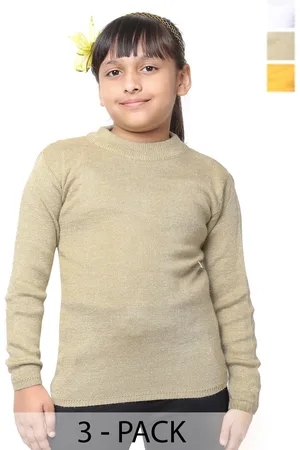 IndiWeaves Girls Pack Of 3 Woollen Pullover