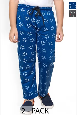 IndiWeaves Boys Pack Of 2 Printed Fleece Track Pants
