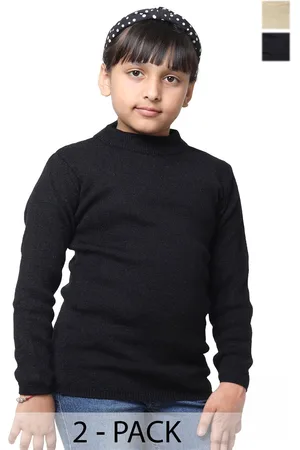 IndiWeaves Girls Pack of 2 High Neck Woollen Pullover