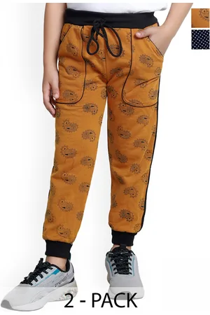IndiWeaves Boys Pack Of 2 Ethnic Motifs Printed Fleece Joggers