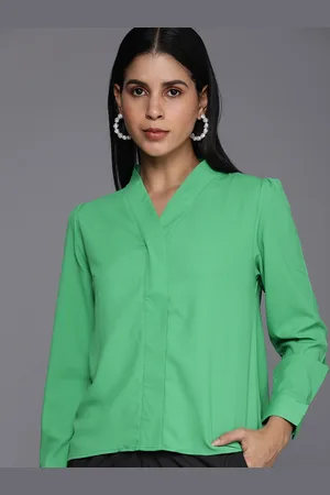 Allen Solly Green & magnolia Shirt Style Top
