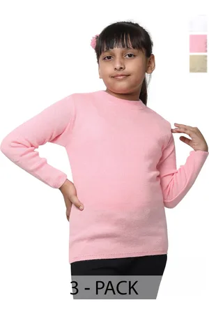 IndiWeaves Girls Pack Of 3 Woollen Pullover