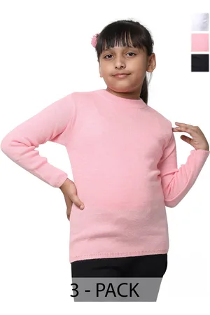 IndiWeaves Girls Pack Of 3 Woollen Pullover