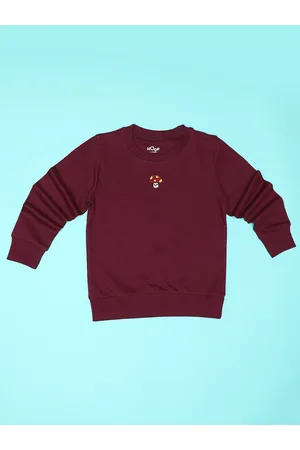 HOOP Girls Round Neck Cotton Pullover Sweatshirt