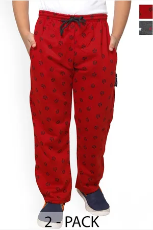 IndiWeaves Boys Pack Of 2 Printed Fleece Track Pants