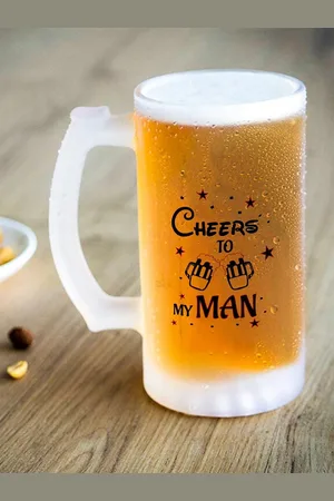 Indigifts Transparent 3 Pieces Glass Matte Beer Glasses 470 ml