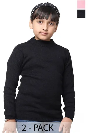 IndiWeaves Girls Pack of 2 High Neck Woollen Pullover