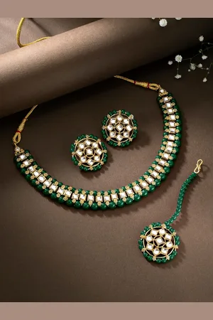 Peora Gold-Plated Kundan Jewellery Set