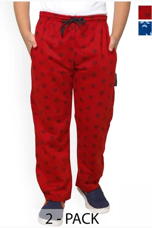 IndiWeaves Boys Pack Of 2 Floral Printed Mid-Rise Fleece Track Pant