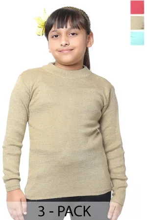 IndiWeaves Girls Pack Of 3 Woollen Pullover