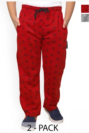 IndiWeaves Boys Pack Of 2 Printed Fleece Track Pants