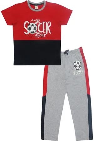 Clothe Funn Boys Typography Printed Pure Cotton T-shirt With Pyjamas