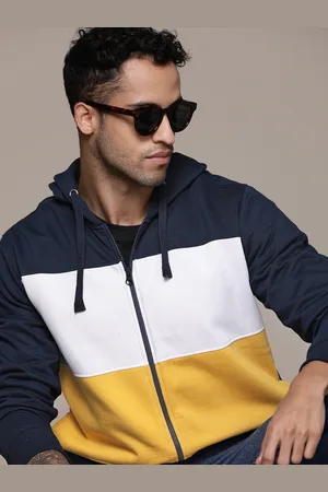 Roadster Men Colourblocked Hooded Sweatshirt