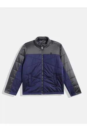 Indian Terrain Boys Colourblocked Mock-Collar Padded Jacket