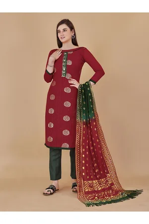 MANVAA Floral Woven Design Unstitched Dress Material