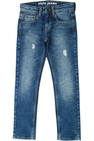 Pepe Jeans Boys Slim Fit Mildly Distressed Heavy Fade Stretchable Jeans