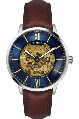Timex Men Leather Straps Analogue Watch TWEG23501