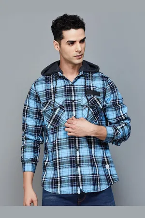 Bossini Slim Fit Tartan Checked Hooded Shacket