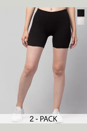 Apraa & Parma Clothing Girls Pack Of 2 Skinny Fit Mid-Rise Cotton Sports Shorts
