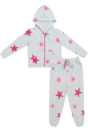 Clothe Funn Girls Printed Cotton Tracksuits