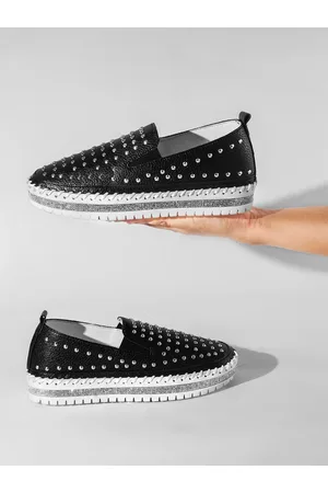 THE WHITE POLE Women Embellished Party Lightweight Slip-On Sneakers