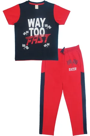 Clothe Funn Boys Printed Pure Cotton T-shirt With Pyjamas