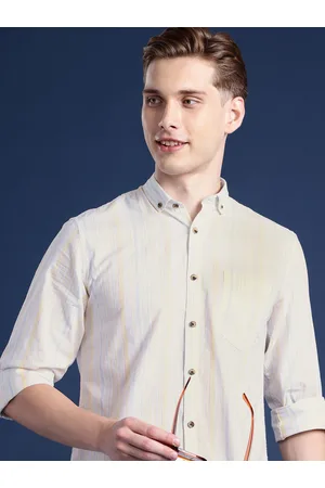 Mast & Harbour Men Standard Striped Pure Cotton Casual Shirt