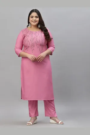 Sztori Plus Size Floral Printed Kurta With Trousers