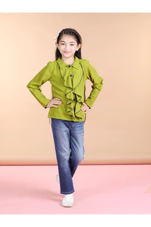 Cutiekins Girls Ruffles Deatil Shirt Style Top