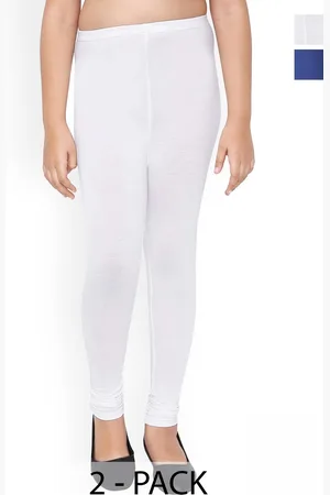 FRENCH KLEIDER Girls Pack Of 2 Pure Cotton Churidar Length Leggings