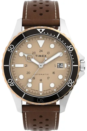 Timex Men Textured Dial & Leather Straps Analogue Watch TW2V41500U9