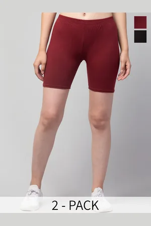 Apraa & Parma Clothing Girls Pack Of 2 Skinny Fit Mid-Rise Cotton Sports Shorts