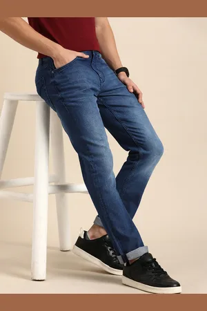 Being Human Men Slim Straight Fit Mid Rise Light Fade Stretchable Jeans