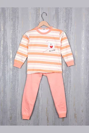 Steele Girls Striped Long Sleeves Pure-Cotton Tracksuits