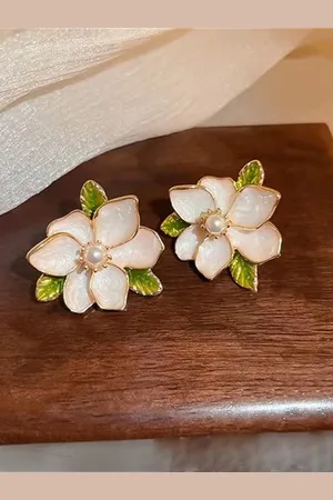 Krelin Gold-Plated Floral Shaped Studs Earrings