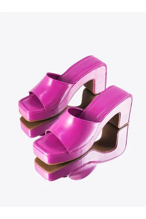 THE WHITE POLE Open Toe Open Back Platform Heels
