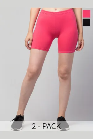 Apraa & Parma Clothing Girls Pack Of 2 Skinny Fit Mid-Rise Cotton Sports Shorts