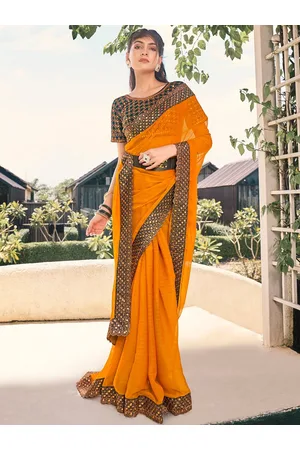 Embroidered Pure Chiffon Saree