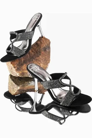 THE WHITE POLE Embellished Party Slim Heels